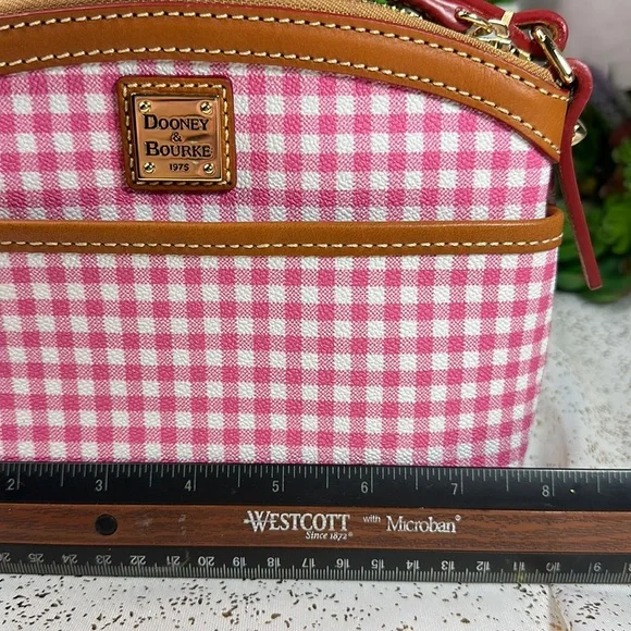 NEW! Dooney & Bourke Purse shoulder bag crossbody gingham pink - Picture 5 of 9